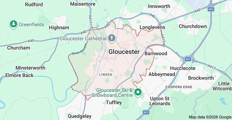 Map of our Towbar Fitting Gloucester